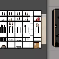 Elegant Modern Glass Door Wine Cabinet Displaying Wine Bottles And Glassware