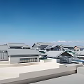Traditional Guesthouse Building Complex With Courtyard Layout And Tile Roof Design