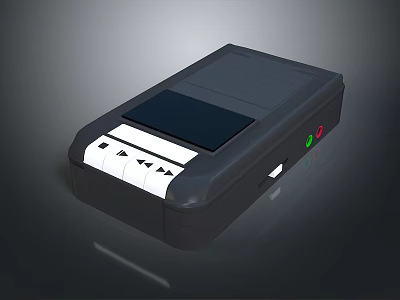 Portable Black Computer Peripheral With Display Screen Control Buttons And Indicator Lights 3d model