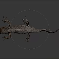 3D Rendered Salamander Character With Detailed Skin Texture And Red Body Features