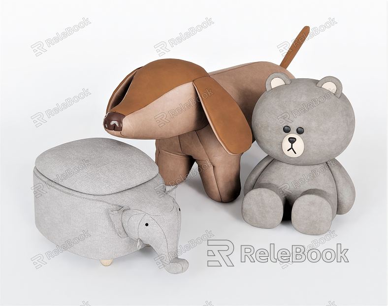 Modern Children's Chair Children's Stool Elephant Stool Sofa Stool Low Stool Dog Stool Male Frog Toy Muppet model