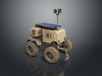 Advanced Planetary Exploration Rover With Solar Panel Camera And Large Off Road Wheels 3d model