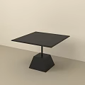 Modern Minimalist Black Side Table With Square Top And Geometric Base Design 3d model