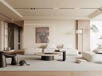 Quiet living room home living room 3d model