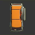 Mobile Taco Food Truck With Orange And Blue Color Open Window And Neon Sign