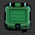 Green And Blue Gradient Washing Machine With Front Loading Drum And Digital ECO