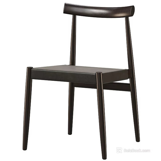 Modern Single Chair Furniture With Wooden Legs And Simple Design Structure 3d model 