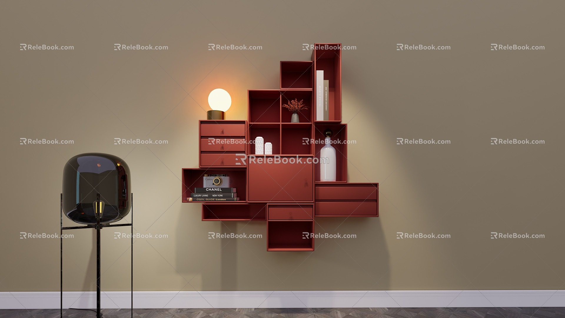 Modern Hanging Cabinet Hoisting Decorative Cabinet 3d model