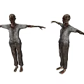 3D Game Movie Character Zombie With Tattered Clothes And Outstretched Arms