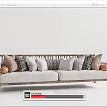 New Chinese Double Sofa Multi-Person Sofa 3d model