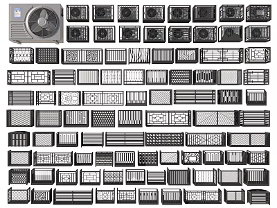 Various Decorative Garden Ornaments With Intricate Grille Patterns And Designs 3d model