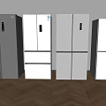 Modern Style Refrigerators With Different Designs And Colors Gray White Display Collection 3d model