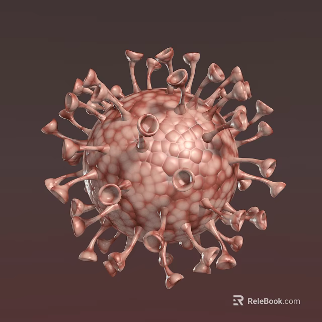 Medical Device For Virus Structure Research With 3D Visualization Of Spike Proteins And Shell 3d model