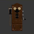 Vintage Retro Electronic Telephone Device With Wooden Body And Brass Components