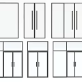 Various Glass Door And Window Design Styles With Simple Frame Details 3d model