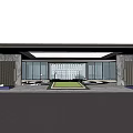 New Chinese Style Entrance Landscape Gallery Frame Linear Sick 3d model