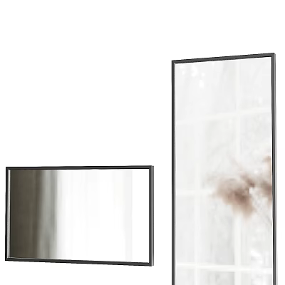 Modern Black Framed Mirrors in Different Sizes for Minimalist Interior Decor 3d model