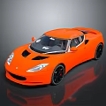 Orange Sports Car with Modern Sleek Design Black Rims and Reflective Surface