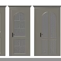 Elegant White Hinged Doors With Various Designs Including Glass Inserts And Carved Patterns 3d model