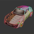 Sleek Modern Sports Car With Silver Brown Body Design And Bronze Wheels