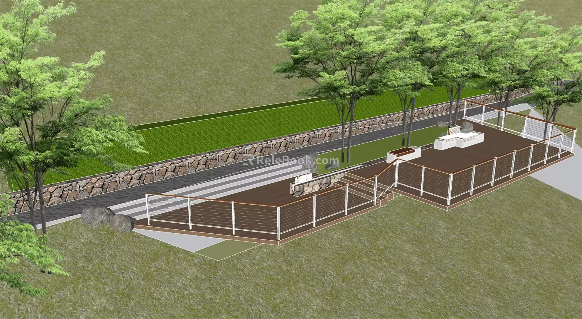 Modern observation platform 3d model