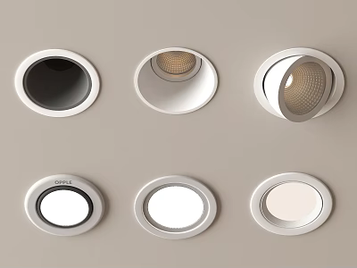 Modern Stylish Recessed Spotlights Design For Home Lighting With White Finish And Adjustable Features 3d model