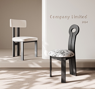 Modern Middle Style Dining Chair 3d model