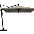 Patio Cantilever Umbrella With White Canopy And Adjustable Metal Frame