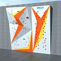 Indoor Sports Equipment Climbing Wall With Geometric Design And Colorful Holds