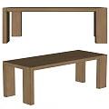 Veneta Cucine Minimalist Log Dining Table 3d model