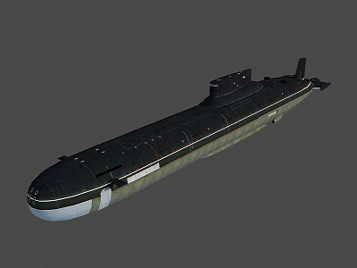 Military Submarine As Water Transport With Streamlined Black Hull Design 3d model
