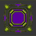 Detailed Colorful Hexagonal Semiconductor Chip 3D Model With Geometric Structure