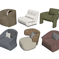 Modern Accent Chairs In Multiple Colors With Stylish And Comfortable Design 3d model