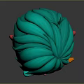Cute 3D Rendered Game and Movie Character With Green Hair Blue Water Gun White Diaper