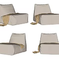 Beige Lazy Sofa with Soft Fabric and Cozy Design for Living Room Decor