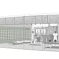 Clothing Store Interior With Hanging Garments On Racks Person Selecting Display Shelves
