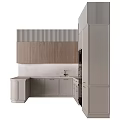 Modern Kitchen Interior With Light Wood Cabinets Island Counter And Built in Oven
