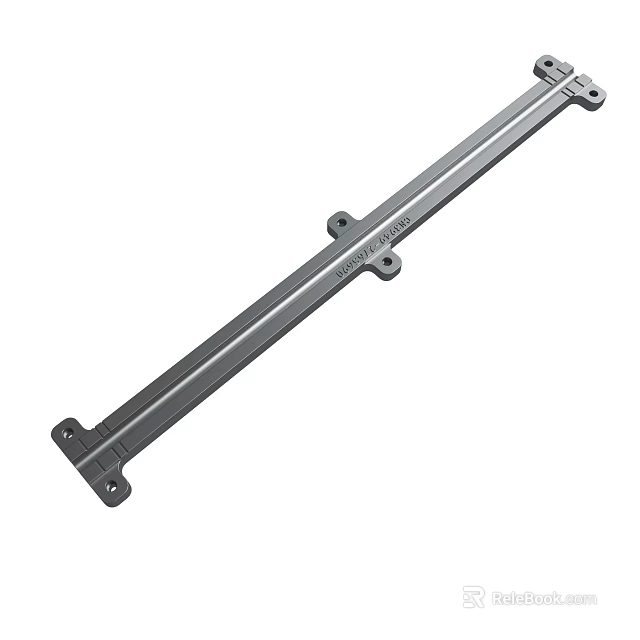 Durable Steel Metal Strip with Mounting Holes and Precision Design for Industrial Use 3d model 