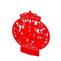 Traditional Red Paper Cut Lantern With Fortune Character And Decorative Patterns For Daily Use