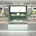 Modern Mall Skincare Store With Display Shelves And Skincare Products