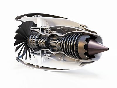 Modern Engine Jet Engine Aircraft Engine 3d model