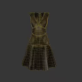 Stylish Dark V neck A line Dress With Smooth Fabric For Daily Use