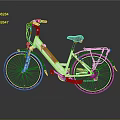 White Bicycle With Pink Accents Black Seat And Rear Rack For Leisure Rides