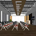 Modern Training Room Multifunctional Meeting Room Long Table Lecture Desk 3d model
