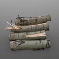 Natural Wood Logs Stacked Neatly With Rustic Bark And Raw Organic Texture