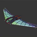 Space Aerospace Futuristic Delta Wing Aircraft Featuring Transparent Panels and Streamlined Aerodynamic Design