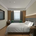 Modern Hotel Room Interior With Double Bed Sofa Nightstands And Wall Painting