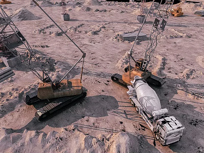 Modern Road Facilities Construction With Traffic Signs Street Lights And Pavement 3d model