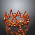 Shiny Orange Metallic Crown With Wavy Decorative Design For Fashion Accessories