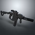 Modern Black Tactical Rifle With Scope Suppressor And Ergonomic Grip Design